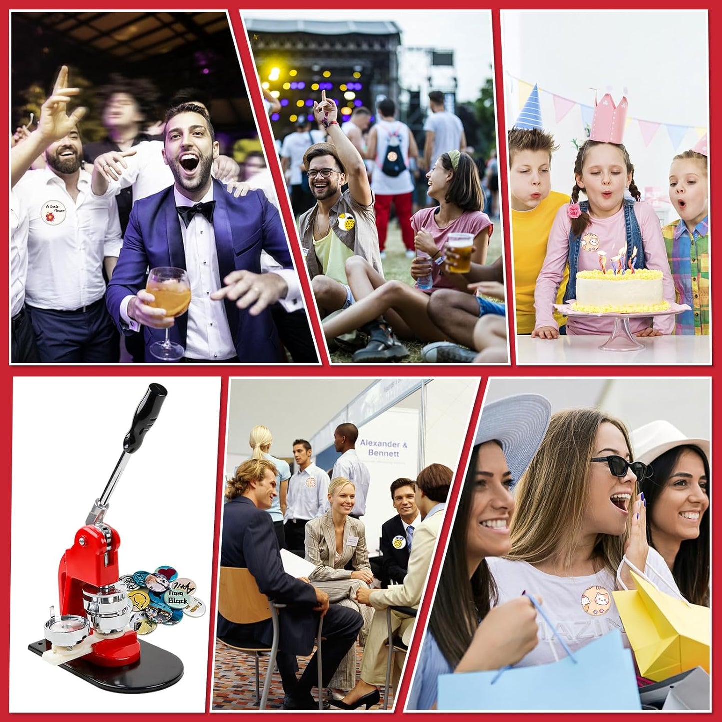 Button Maker Multiple Sizes - DIY Press 1.25 inch+2.25 inch+3 inch, Removable Badge Machine With 300 Parts Supplies, Circle Cutter and Cutting Mat