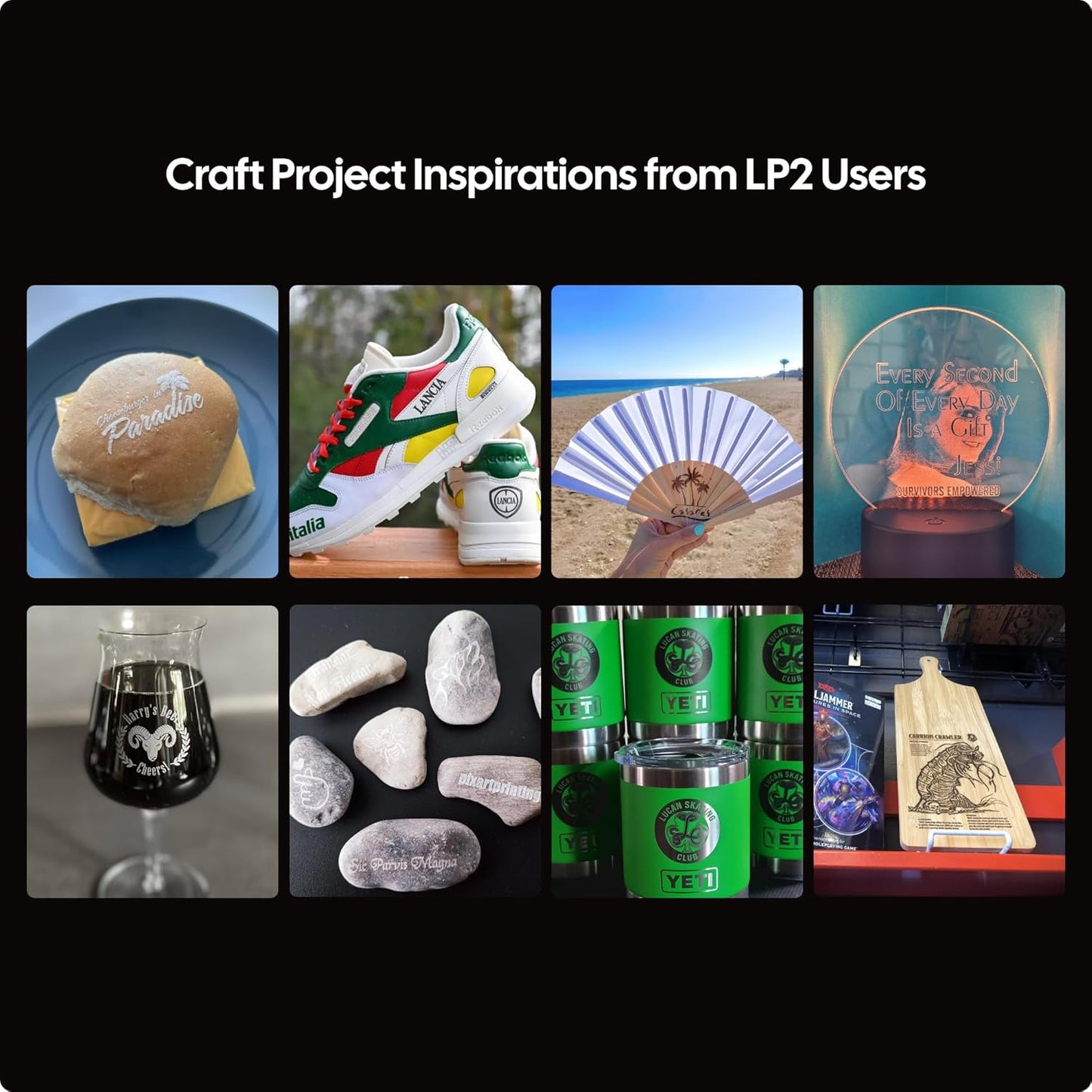 LaserPecker LP2 Handheld Laser Engraver, 1kg Portable Engraving Machine for Wood/Leather/Coated Metal, 36000mm/min Speed & 0.05mm Precision, Multi-Angle Engraving, Basic Set