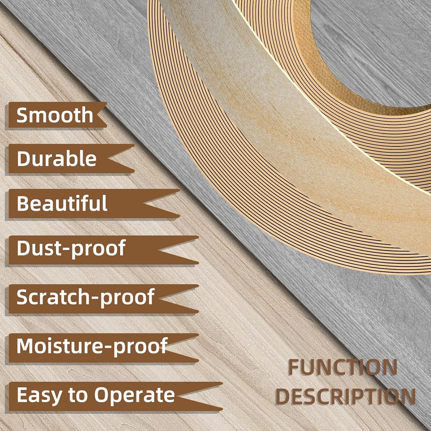 GSCIT Club Birch Edge Banding, 5/8 inch x 500ft roll of Wood Veneer Edge Banding Pre-glued Flexible, Wood Tape Banding for Cabinet Repair