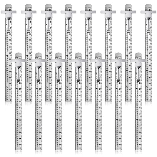 20 Pieces 6 Inch 15 cm Pocket Ruler Flexible Precision Stainless Steel Ruler with Detachable Clips Stainless Steel Pocket Clip Scale Gauge Metric British System