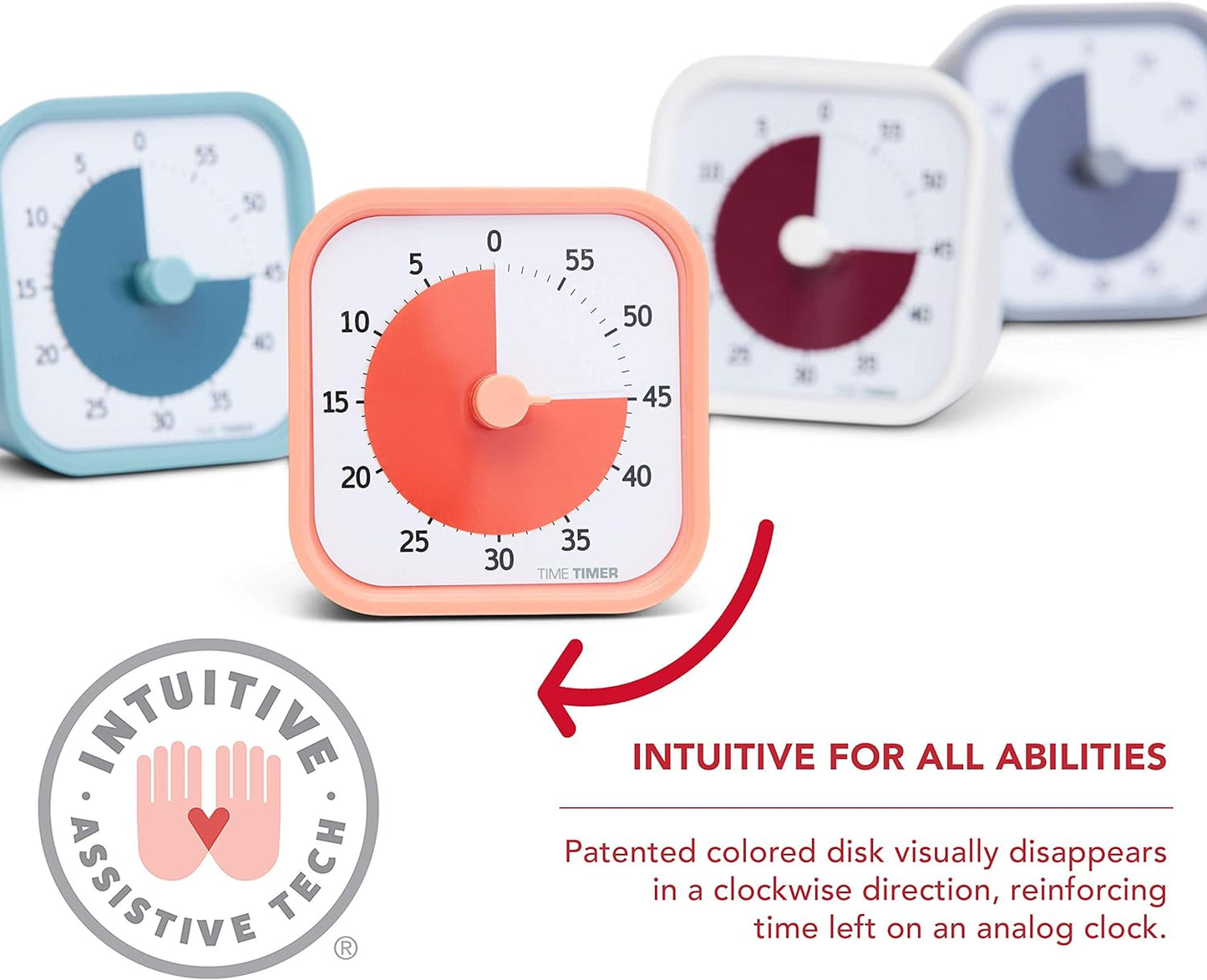 TIME TIMER Home MOD - 60 Minute Kids Visual Timer Home Edition - for Homeschool Supplies Study Tool, Timer for Kids Desk, Office Desk and Meetings with Silent Operation (Lake Day Blue)