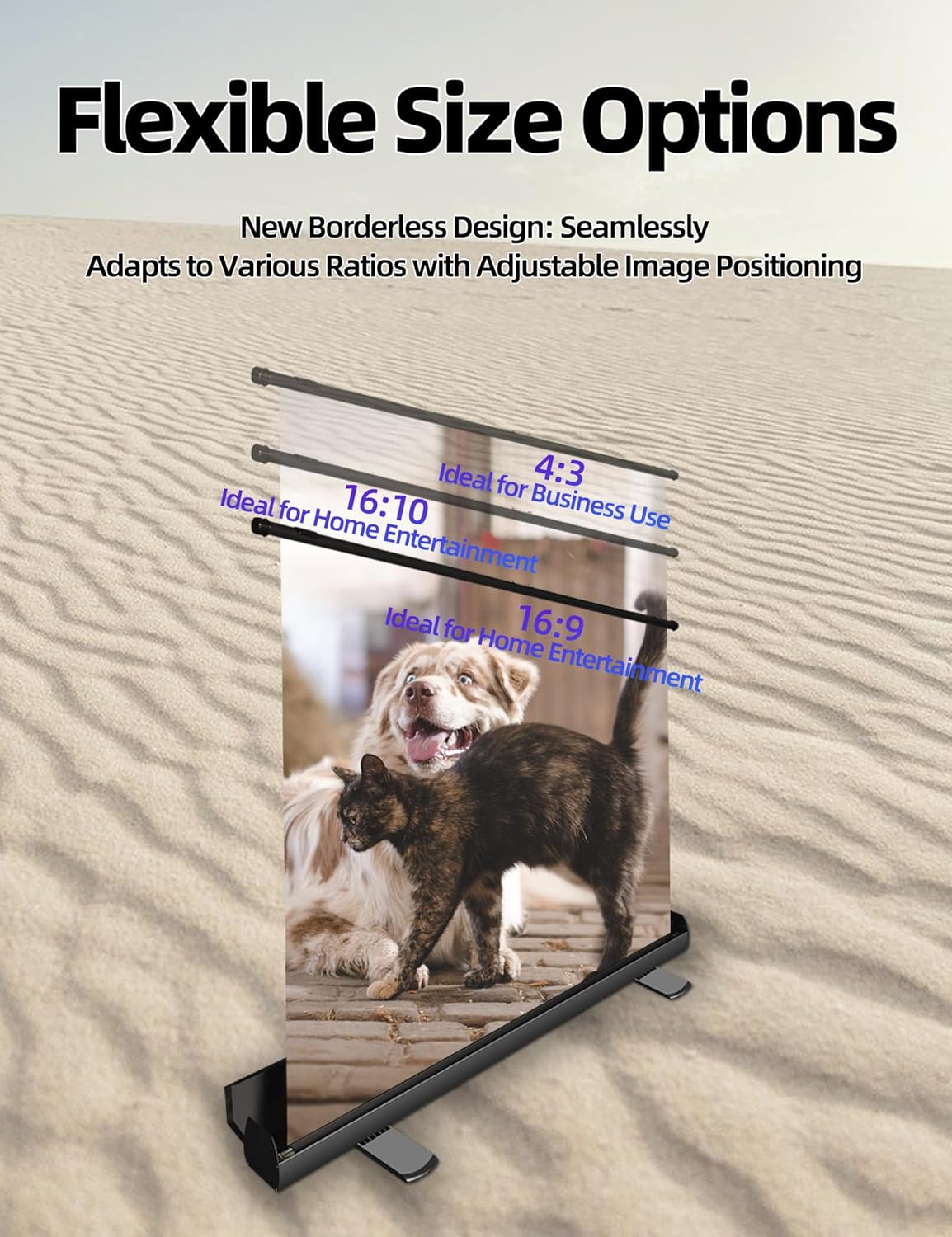 Portable Non-Tension Matte White Manual Pull Up Projector Screen,178°Viewing Angle Movie Screen,Outdoor Projector Screen Wrinkle-Free Design for Backyard Movie Night(100 in/16:9)