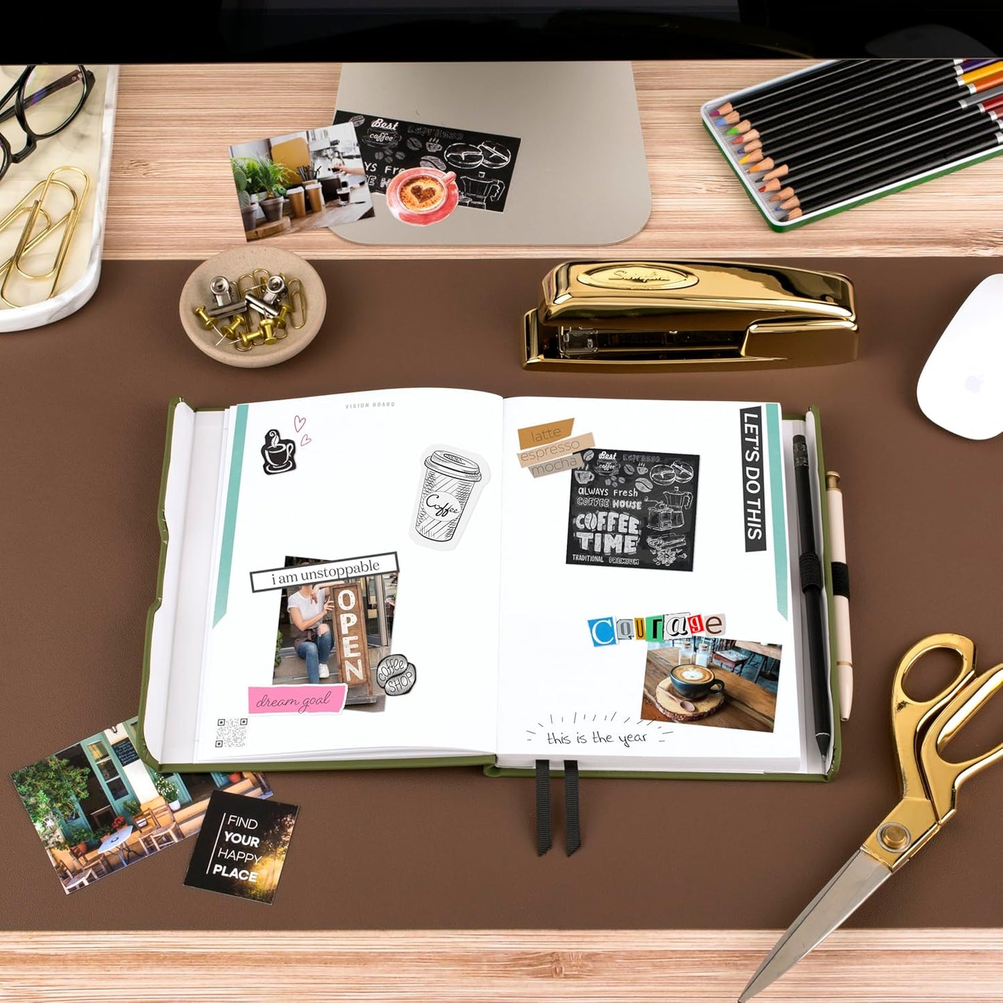 AT-A-GLANCE Foundation Goal Setting Planner, Undated Weekly & Monthly Journal, Track Progress, Create Habits, 5-3/4" x 8-1/4", Green (FD2-200-60)