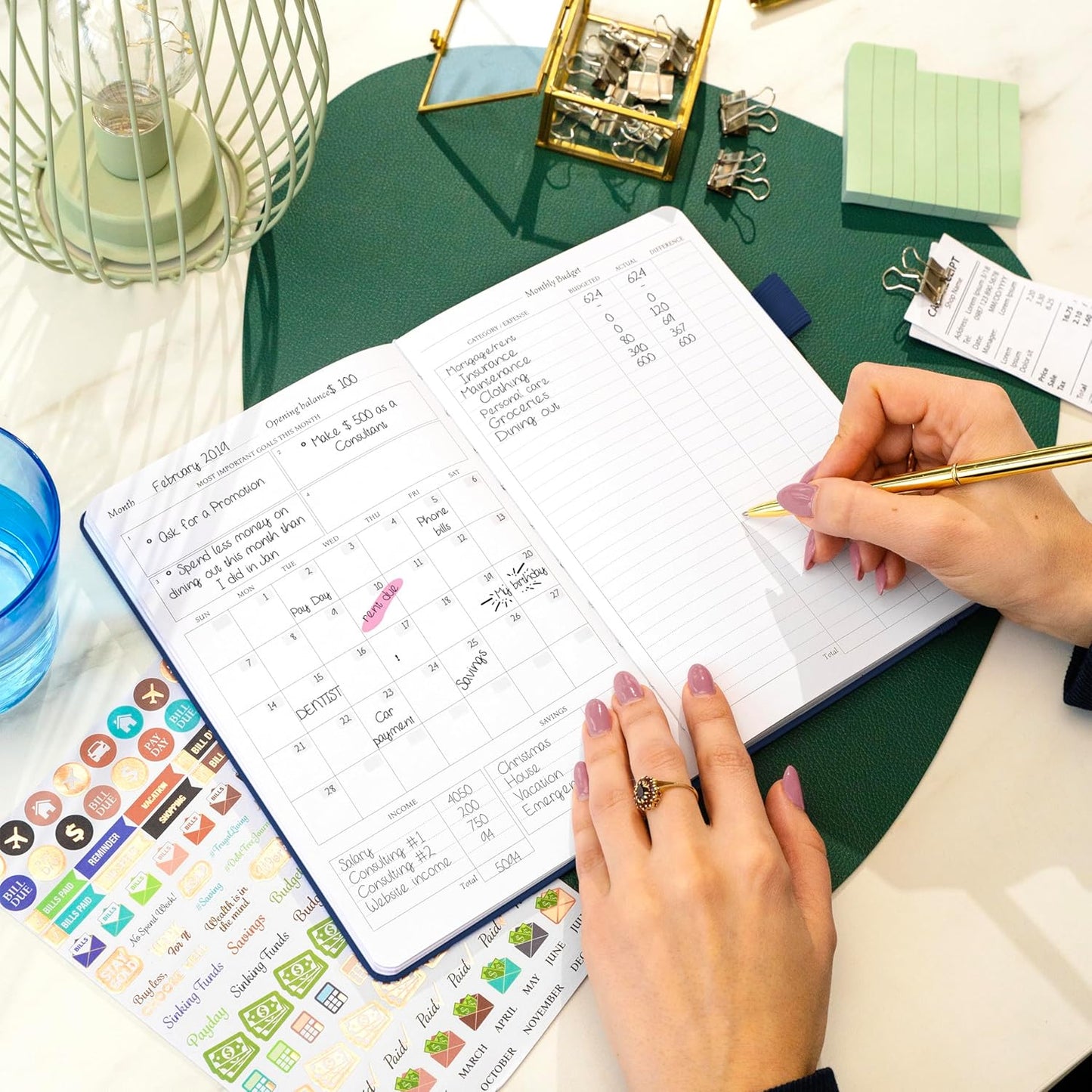 Legend Budget Planner – Financial Organizer Book. Money Account & Expense Tracker Notebook Journal for Household Monthly Budgeting (Mystic Blue)