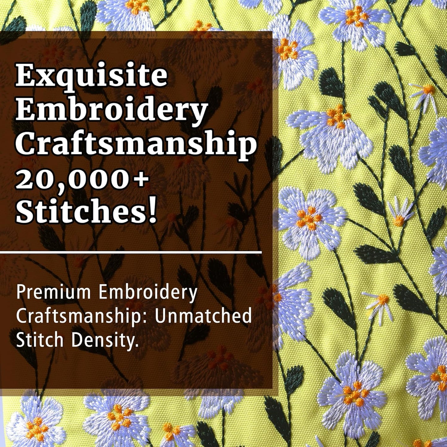 LParkin Daisy Flower Embroidery Book Sleeve with Zipper for Readers Protector Cover Gift for Book Lovers, 11x 8.5 Inch Washable Fabric, Daisy White(White)