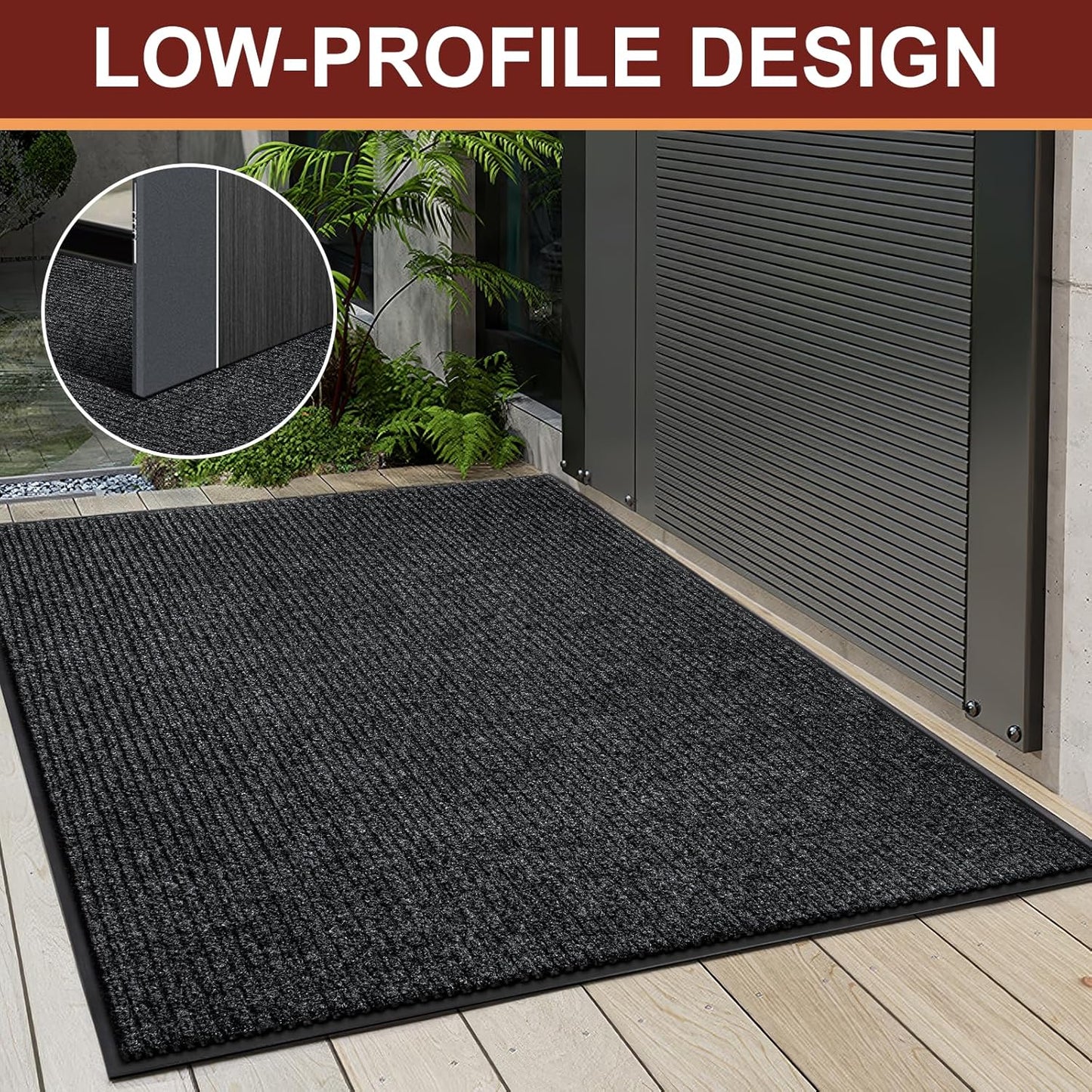 Vicwe Indoor Outdoor Door Mat, 3'x4' Heavy Duty Front Door Mat, Non-Slip Washable Doormats Entrance Mats, Dirt Resistant and Absorbent Doormat, Commercial Outdoor Entrance Floor Mat for Home Office