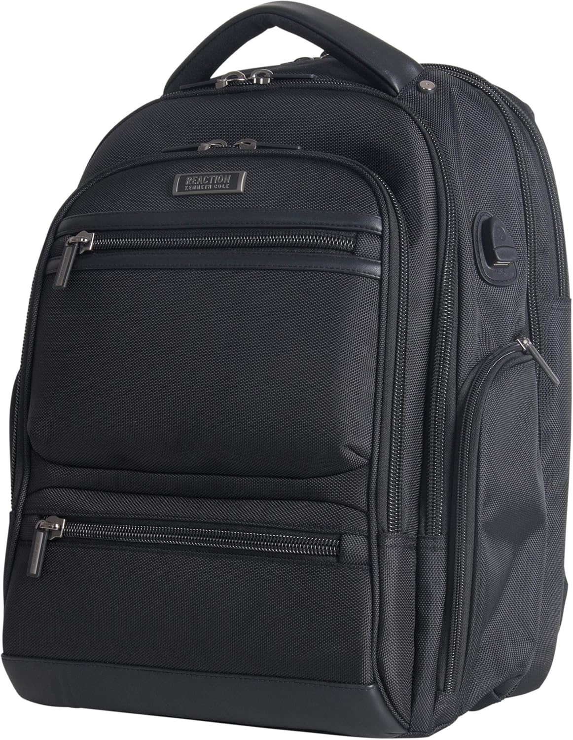 Kenneth Cole Reaction ProTec Travel Business Backpack 17" Laptop Computer TSA Checkpoint-Friendly Bookbag With USB Port, Black