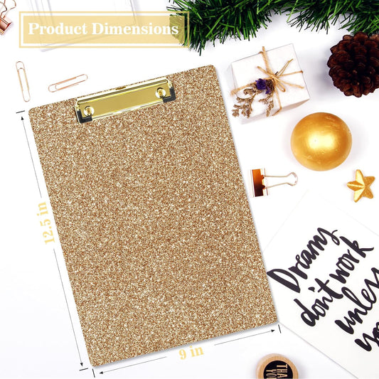 Hongri Plastic Acrylic Glitter Clipboard, 8.5x11" Stardard Letter A4 Size Clipboards for Classroom, Taecher, Women.Cute Confetti Clip Board, Office Supplies, School Supplies.