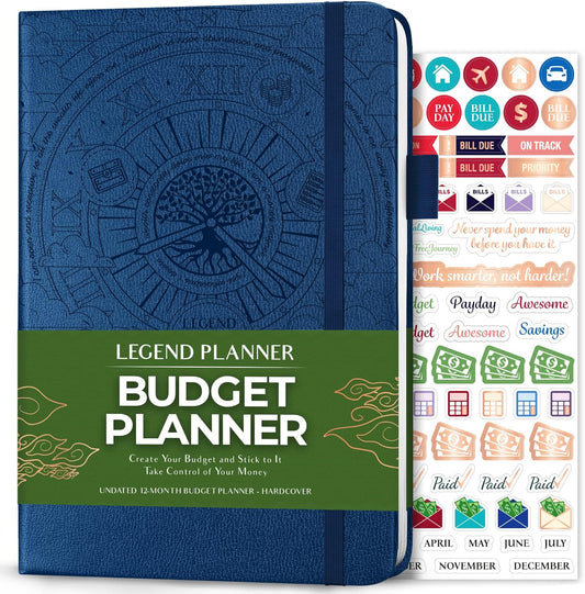 Legend Budget Planner – Financial Organizer Book. Money Account & Expense Tracker Notebook Journal for Household Monthly Budgeting (Mystic Blue)