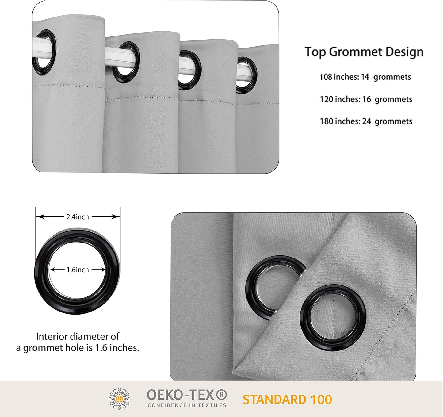 BONZER Room Divider Curtain Total Privacy Wall Extra Wide Grommet Room Darkening Curtains for Patio Sliding Glass Door, 96L x 120W Inch (8L x 10W ft), 1 Panel, Silver